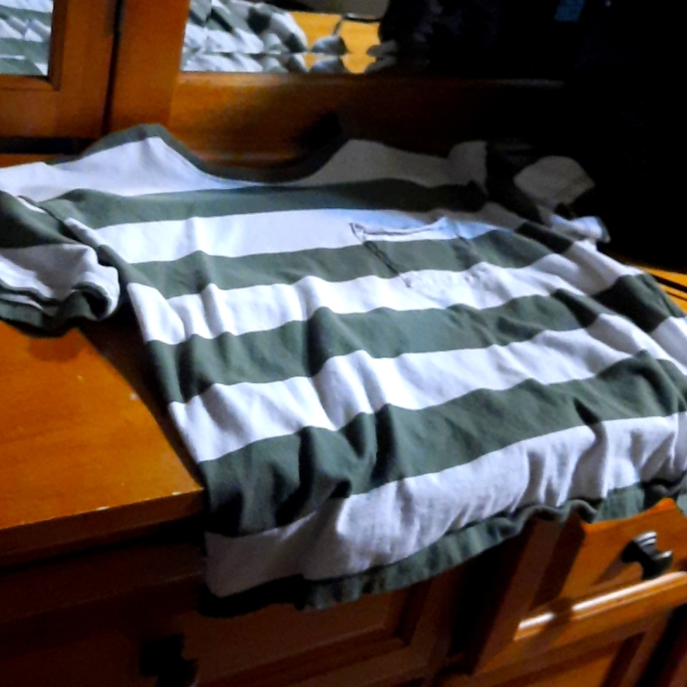 Green striped shirt